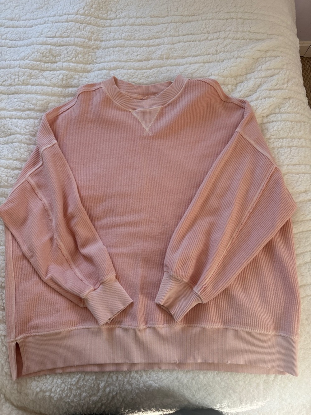 Aerie Pink Ribbed Crewneck